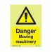 Danger moving machinery sign-Photoluminscent 